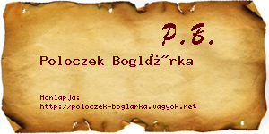 Poloczek Boglárka névjegykártya